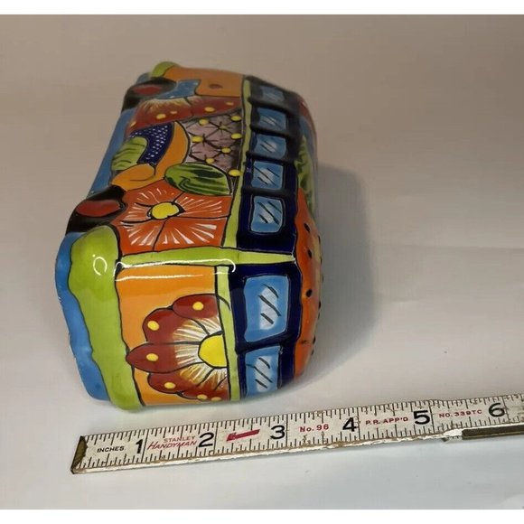 Talavera Hippie Retro Bus Wagon Mexican Pottery Folk Art Home Decor 6.5” Long - Picture 9 of 9